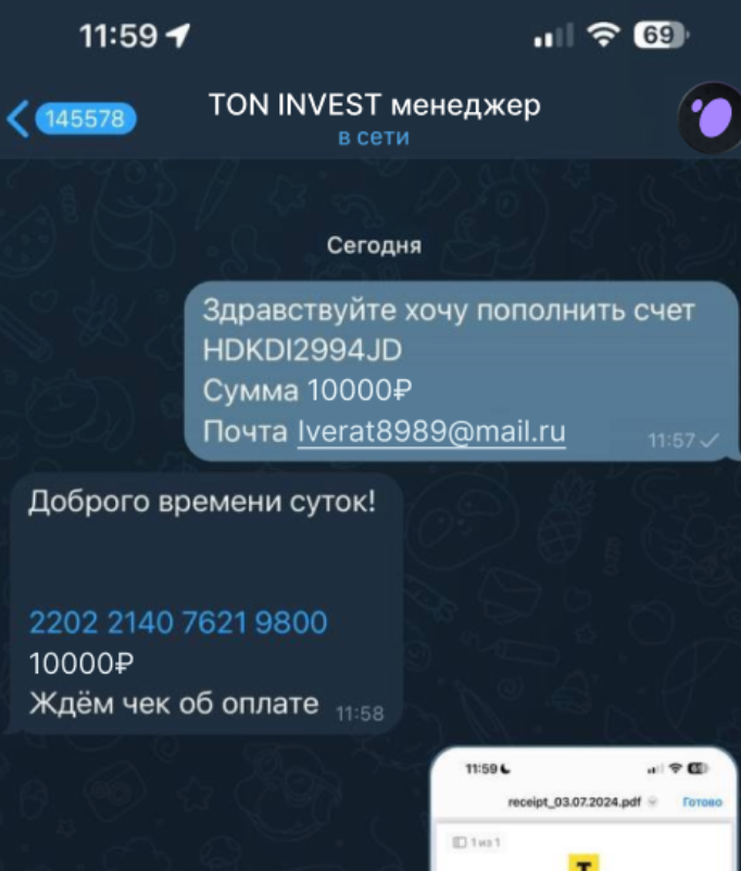 Пополнение TON Network